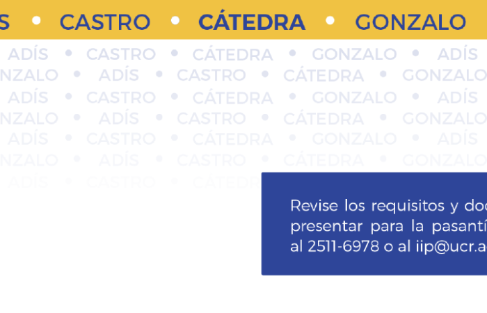 Convocatoria al consurso por una pasantía de investigación Cátedra Gonzalo Adis Castro 2027-2028